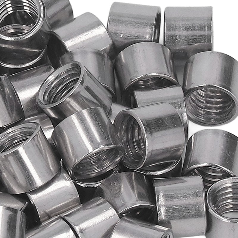 50Pcs M8 Female Thread Coupling Nut Rugged Stainless Steel Maintenance