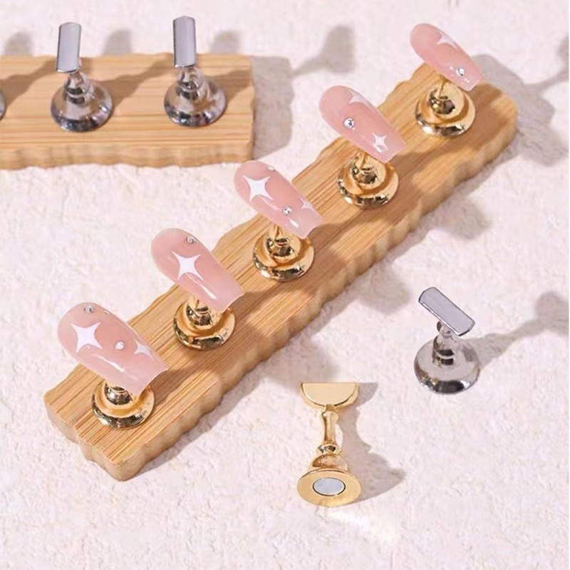 XUZOO 10pcs Nail Practice Table Nail Tip Stand Fixing Wooden