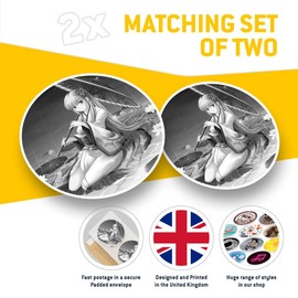 2 x 20cm Vinyl Stickers - Cartoon Anime Girl Japanese Decals 38761