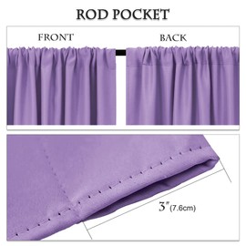 PONY DANCE Lilac Curtains Drapes - 42 x 45 inches Long Lilac Blackout Panels Home Fashion Solid Rod Pocket Curtain Blinds for Room Decoration Thermal Insulated Light Block, 1 Pair
