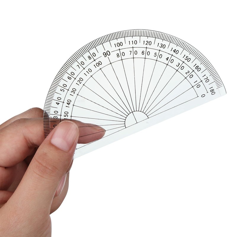 Zonon 2 Pcs 6 Inch 4 Inch Plastic Protractor Math