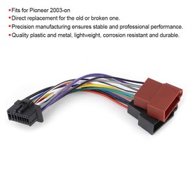 Cable iso Pioneer + Car Stereo Radio Wiring Harness Cable Adapter Receiver Wire Connector Kit 16pin Port to Mini Iso 8pin Plug Fits for Pioneer 2003-on