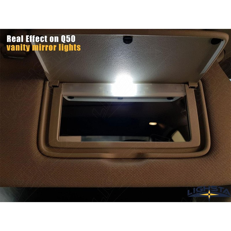 LIGHSTA 10PCS Super Bright White LED Interior Light Kit Package