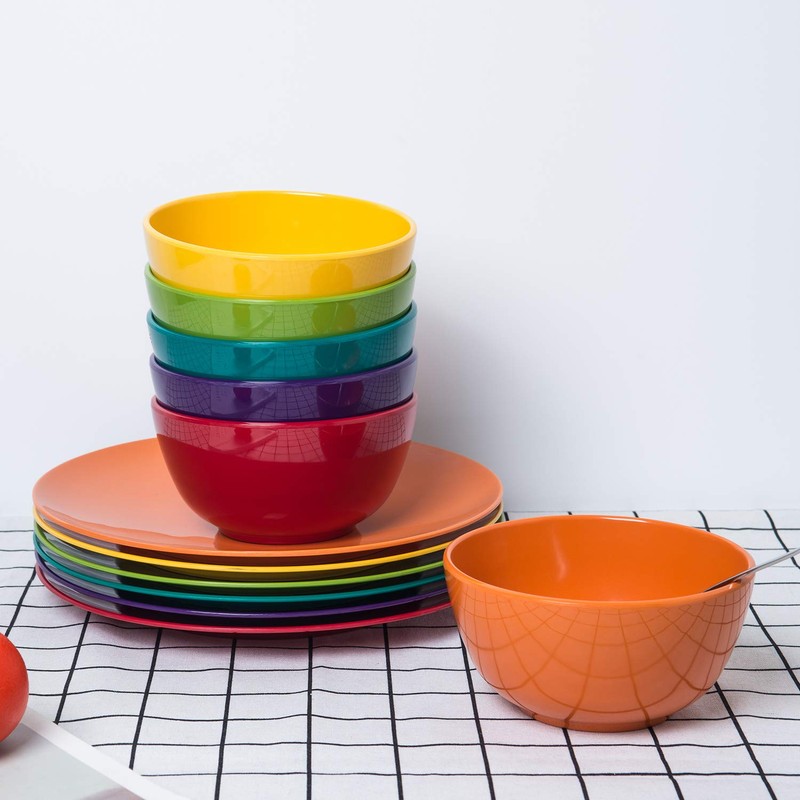 KX-WARE Melamine Bowls set - 28oz 6inch 100% Melamine Cereal/Soup/Salad