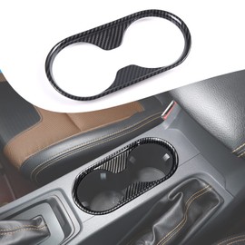 Cup Holder Cover Trim,Carbon Fiber Style Water Cup Holder Frame Trim Car Interior Accessories Replacement Fit for Ford Ranger 2015-2021, car Cup Holder Panel Cover (Carbon Fiber Grain)