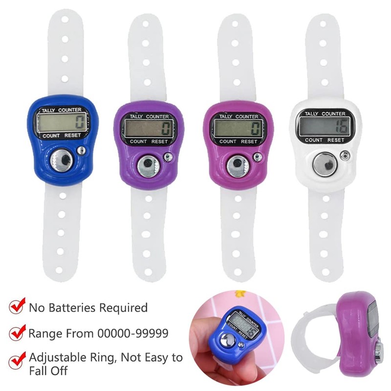 2X Digital LCD Electronic Golf Finger Hand Ring Knitting Row