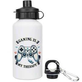 Azeeda 400ml 'Gaming Is My Therapy' Kids Reusable Water/Drinks Bottle (WT00077997)