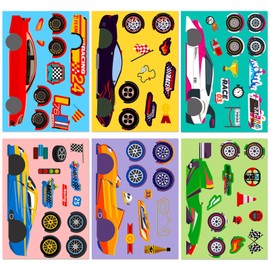 Cool Racing Game Cartoon Puzzle Toy Stickers for Children Puzzle Face Change DIY Reward Stickers