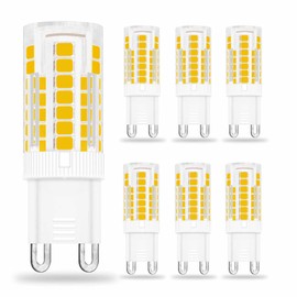 TRIJZHOU 6 Pack G9 LED Bulb 50w 40w Halogen Equivalent 4w Warm White 3000k 500 Lumen JCD/G9 Bi-Pin Base for Home Lighting