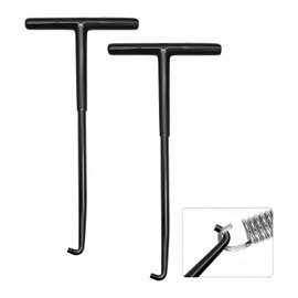 Lyfengdeam 2 Pieces Motorcycle Exhaust Spring Hook, T Shaped Handle Exhaust Pipe Spring Puller Installer Hooks Tool with Rubber Coating for Motorcycle Vehicle Springs Removal, Installation (Black)