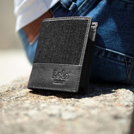 Lois - Men's Leather Wallet - Men's Leather Wallet with RFID Protection - Men's Small Wallet - Men's Leather Wallet - Men's Wallet RFID Protection 205703, Black, black