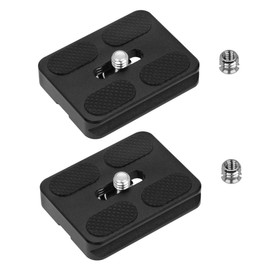 SIOTI Quick Release Plate, PU50 Quick Release Plate Universal Kit, 1/4 Inch Quick Release Screw Attachment with 2 Pieces Packed + 2 Pieces 1/4 Inch to 3/8 Adapter Screw, Compatible with Arca/Swiss St.