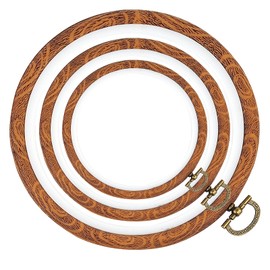 3 Pcs Embroidery Hoops Set, Adjustable Sewing Embroidery Cross Stitch, Wooden Cross Stitch Frame for Art Craft Decoration (Round)