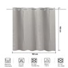 YISURE Grey Shower Curtain Linen Style Without Hooks Needed, 72x72