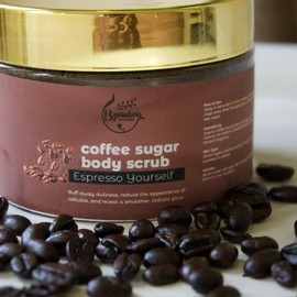 Brenda Naturals Espresso Yourself Coffee Sugar Body Scrub - Rejuvenate Skin Naturally with Premium Coffee & Raw Sugar for Deep Exfoliation, Natural Firming, Boosted Circulation, Hydration & Nourishment