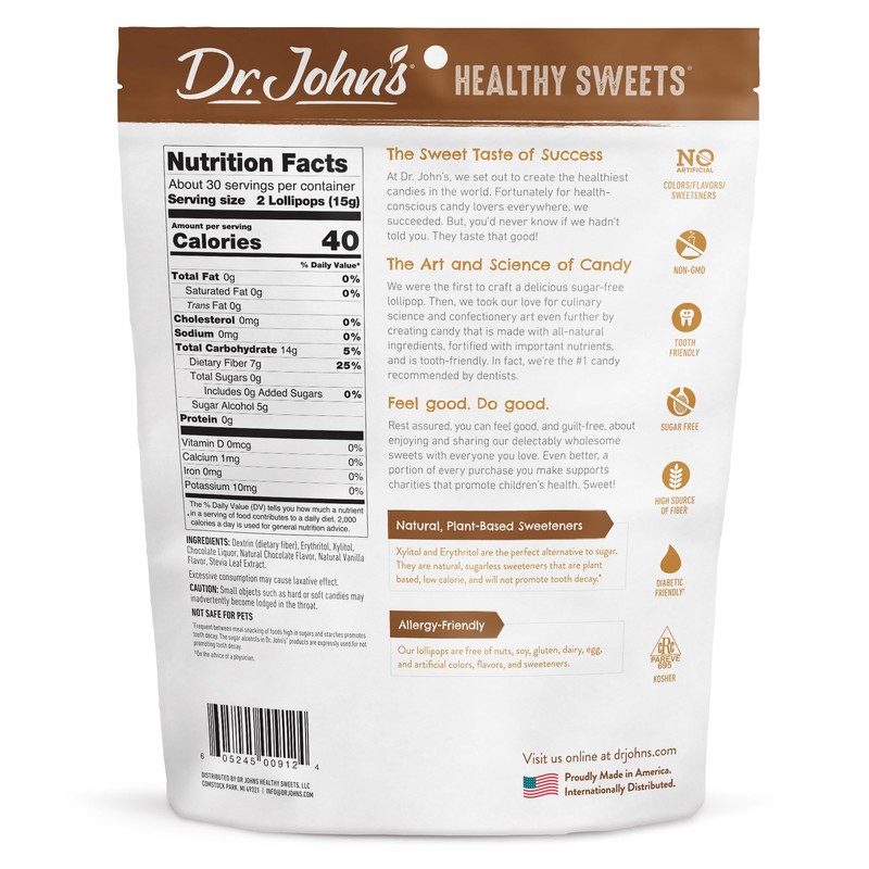 Dr. John’s Sugar Free Candy, Healthy Lollipops with Zero Sugar,