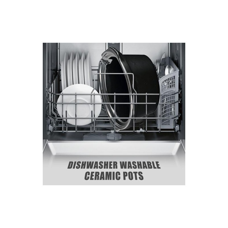 Silver 4.5 QT Electric Small Slow Cookers Portable Crock Pot