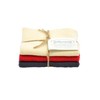 Solwang Set of 3 Knitted Cleaning Cloths, Cream, Red, Grey, Cotton Wipes, Stainless Steel