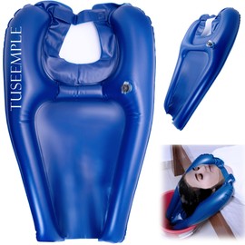 Portable Shampoo Bowl for Home, Beside Hair Washing Basin for Disabled, Hair Washing Tray for Sink at Home, Portable Sink for Wheelchair Elderly Bedridden Washing Hair No Bending Down (Blue)