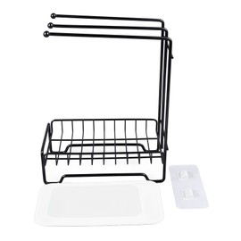 Dishcloth Drying Rack Sponge Holder Iron Draining Anti Slip Stable Space Saving Sink Rag Sponge Organizer Rack for Kitchen Sink