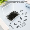 200PCS Mini Black S Hooks for Jewelry Hanging, Christmas Ornaments,