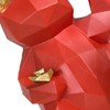 Fortune Cat Figurine Geometry Style Eco Friendly Resin Bright Red