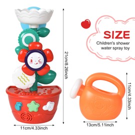 Disnace Baby Badespielzeug Wasserspielzeug Kinder Badewannen Spielzeug, Kinder Badespielzeug Bunt Badewannenspielzeug Set, Baby Saugnapf Spielzeug, Blume Und Gießkanne Badewanne Spielzeug (Alter 0-3)