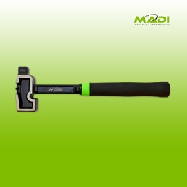 MADI All-Steel Milled Lineman Hammer - Single Piece Forged Steel Handle and Head - 32 Oz Hammer Head with 2 Milled Faces - SMLH-1