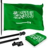 G128 Combo Pack: 6 Feet Tangle Free Spinning Flagpole (Black)