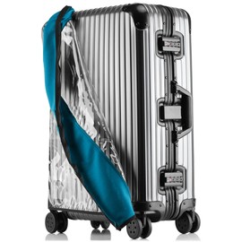 Linpr Transparent PVC Suitcase Cover, No Disassembly Required Clear Luggage Protector Suitcase Cover, Waterproof Travel Wrap Luggage Cover Protectors, Luggage Bag for Hard Cover Suitcase, Blue, 30,