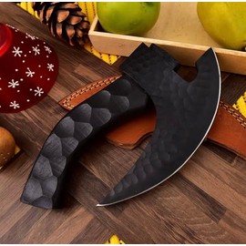 SHOHASS Modern Pizza Cutter New Viking Hatchet Pizza Mini Cutter Axe, Small Camping Pizza Slicer Axe, Best Axe Small Pizza Slicing with Premium Leather Sheath (Black Head)