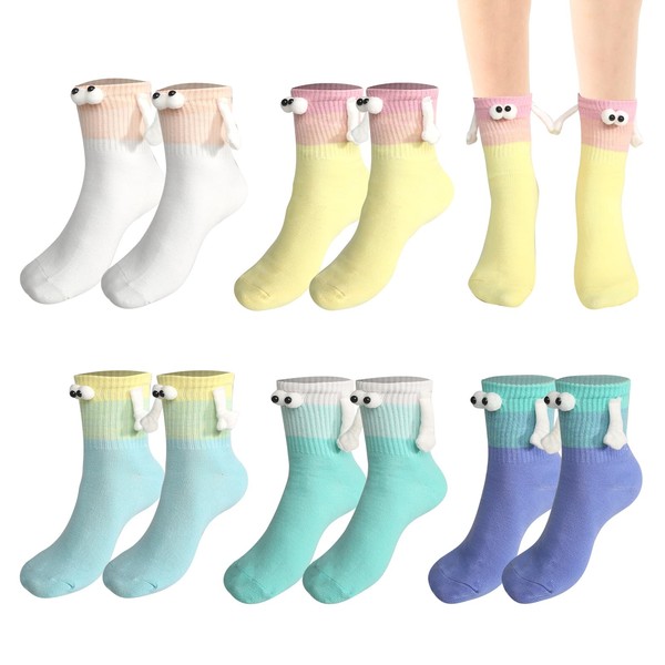 DUTIFUL 5 Pairs of Funny Magnetic Socks with Hands Magnetic