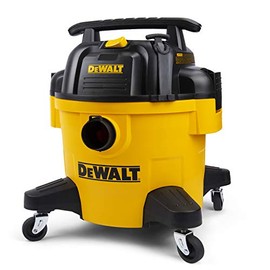 DeWALT Wet Dry Vacuum, 6 Gallon 4HP Poly Shop Vacuum, Long Life Cycle with Cartridge Filter, 4 Casters, 3 in 1 Function