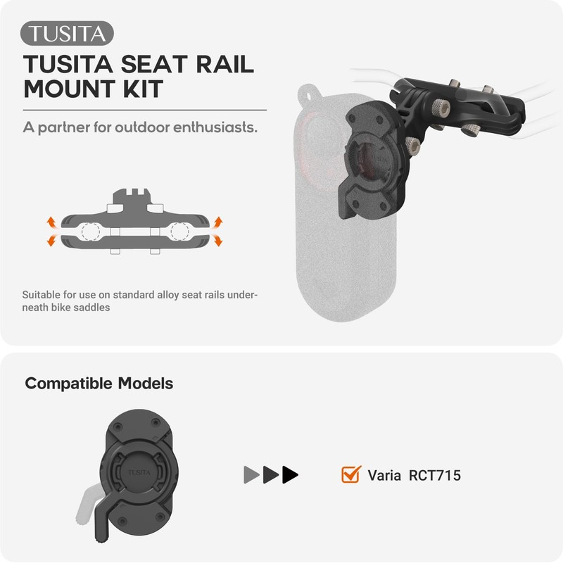 TUSITA Seat Rail Mount Kit Compatible with Garmin Varia RCT715
