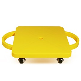 GSE Games & Sports Expert Yellow Gym Floor Scooter Board with Handles, Sitting Scooter for Kids Indoor Play, Fun Scoot Board