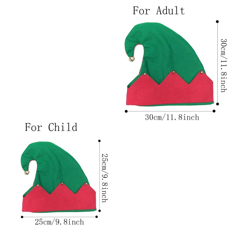SUNTRADE Christmas Elf Hat with Jingle Bells,Great Christmas Party Costume