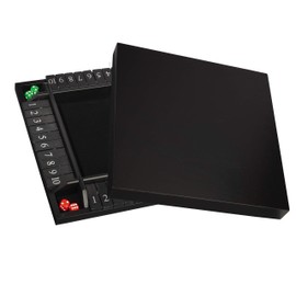 WE Games 4 Player Shut The Box Dice Board Game with Lid - Black Stained Wood - Large Coffee Table Size - 14 Inches, for Family and Adult Game Night Play in Classroom, Home or Bar