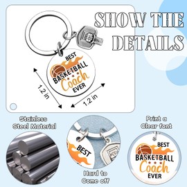 Yoxiumi Basketball Coach Keychain Basketball Party Favors Basketball Coach Gifts for Men Women Best Basketball Coach Ever Key Chain Basketball Team Gifts Basketball Coach Accessories