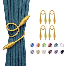 NICEEC 4 Pack DIY Curtain Tiebacks Clips Crystal Decorative Creative Twist Drape Tie Backs European Style Random Modelling Curtain Holdbacks for Home Kitchen Office Window Drapery (Gold)