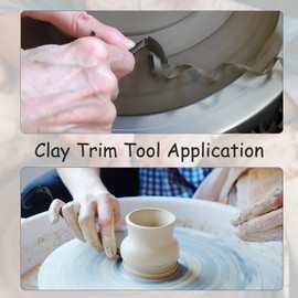 PKRFCJ Trimming Tools Pottery, Versatile Ceramic Tool, 6.29×0.70in Double-Ended Clay Trimmer, Suitable for Cutting, Trimming and Engraving Detailing (Black)