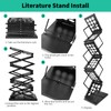 PUJIANG Folding Literature Rack, 6 Pockets Metal Brochure Holder Stand