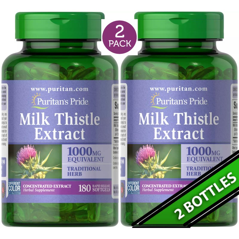 Puritan's Pride 2 Pack Milk Thistle 4:1 Extract 1000 mg