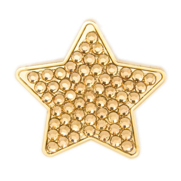 Bonjoc Crystal Golf Ball Marker & Hat Clip - Goldie - Gold Star
