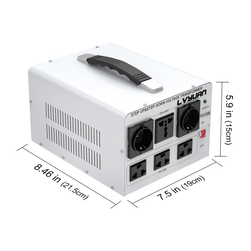 LVYUAN 3000W Voltage Transformer Power Converter Step Up 110V to
