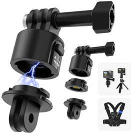 TELESIN° Quick Release Mount Accessory for Gopro Tripod, Multi-purpose Mount, Easy Installation, Ferromagnetic Suction, Fall Prevention, Safe, Neck Mount, Mini Tripod, Bicycle, Motorcycle, Conversion
