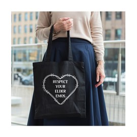 Hippowarehouse Respect your elder emos Tote Shopping Gym Beach Bag 42cm x38cm,10 litres