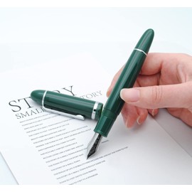 JINHAO X159 Fountain Pen (EF Nib 0.38mm, Dark Green with Silvery Clip)