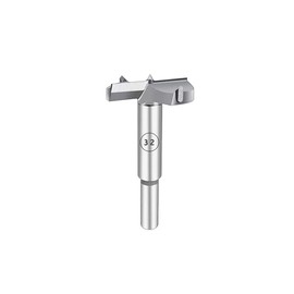 Forstner Drill Bit, 32mm Tungsten Steel Wood Boring Bit, Round Shank Tools, Hole Saw Cutter for Woodworking