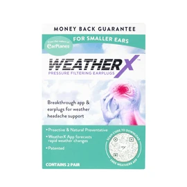 WeatherX, Pressure Filtering Earplug for Shifts in Barometric Weather Pressure (Small 2 Pk)
