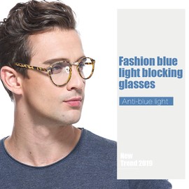 Cyxus Blue Light Filter Glasses Women Men Glasses Frame Round Retro Glasses Anti Harmful Blue Light (8065 Tortoiseshell), Tortoiseshell